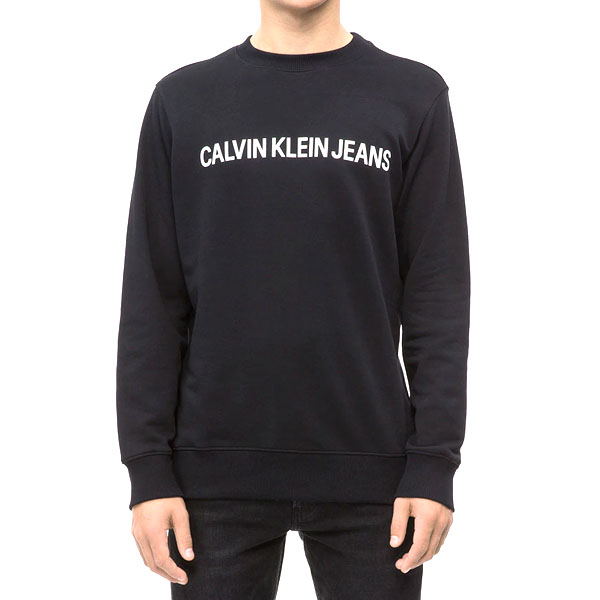 Men’s Sweatshirt without Hood Calvin Klein CORE LOGO INTITUTIONAL J30J30775 Black Men S